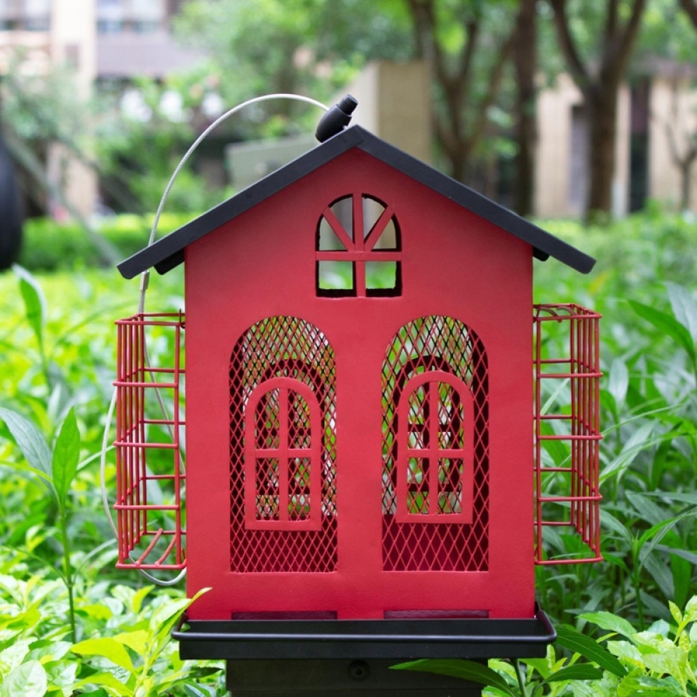 Heavy Duty Metal Bird Feeder | Weatherproof Outdoor Hanging Bird Feeder