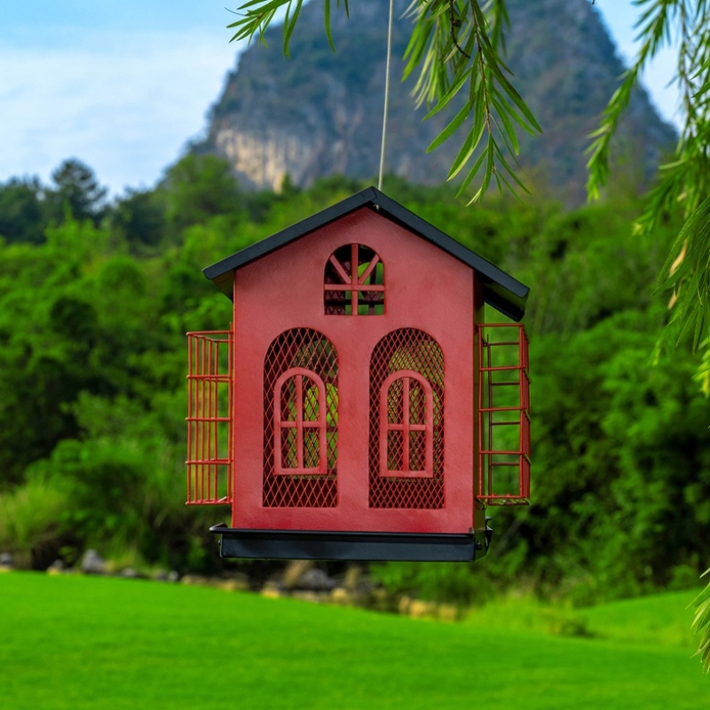 Heavy Duty Metal Bird Feeder | Weatherproof Outdoor Hanging Bird Feeder