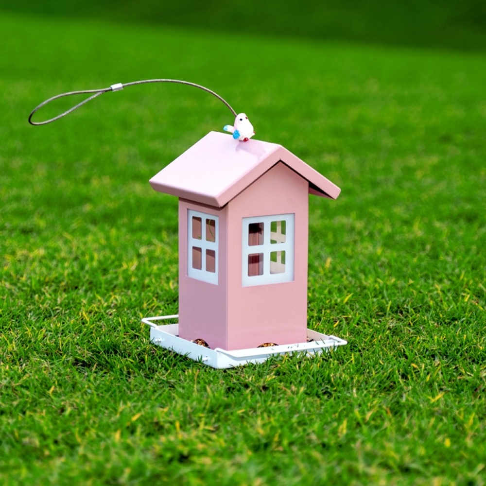 Outdoor Metal Bird Feeder | Hanging Wild Bird Feeder with Weather-Resistant Design