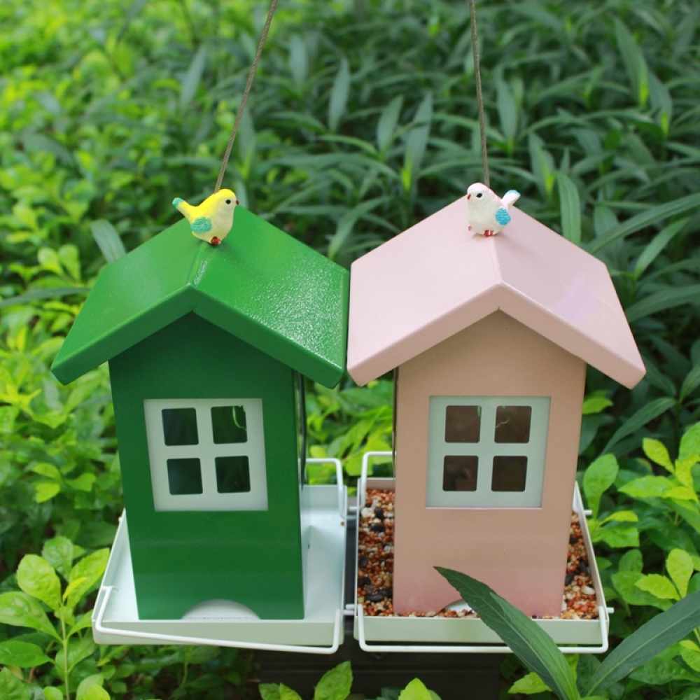 Outdoor Metal Bird Feeder | Hanging Wild Bird Feeder with Weather-Resistant Design