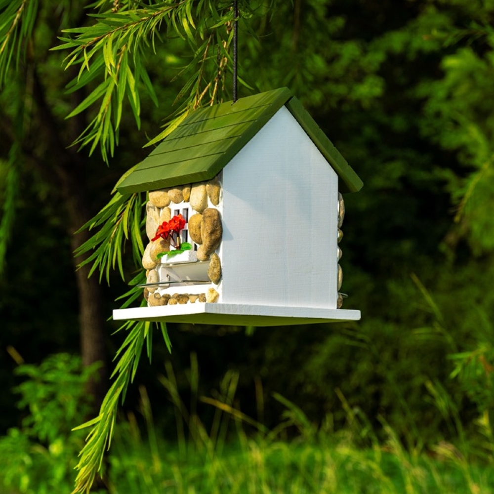 Outdoor Wooden Bird House | Handmade Solid Wood Bird Nest Box for Garden